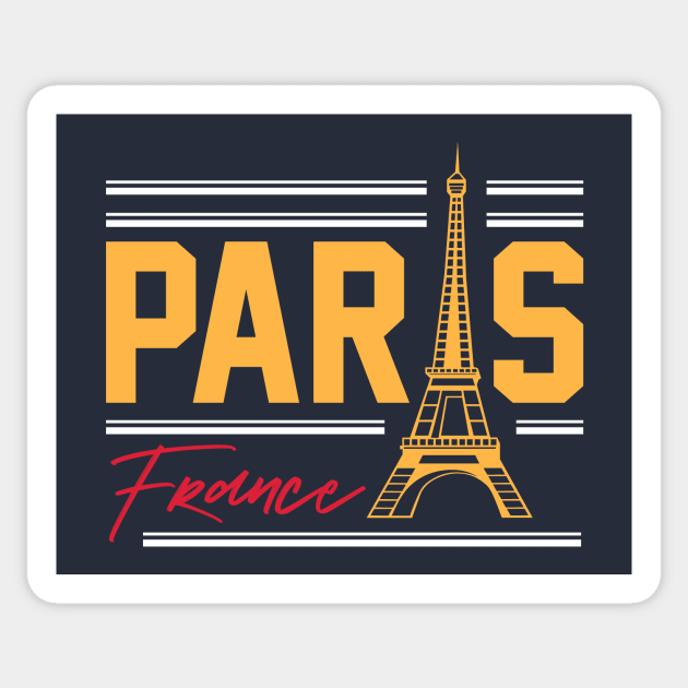 Retro Paris Eiffel Tower Word Art Vintage France Sticker by Now Boarding